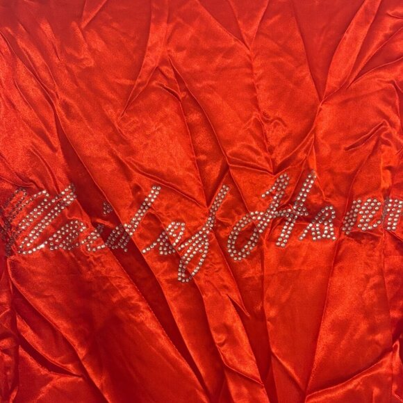 Silk Short Robe/Kimono Maid of Honor Rhinestone Red Wrap/Tie - One Size - Picture 2 of 3